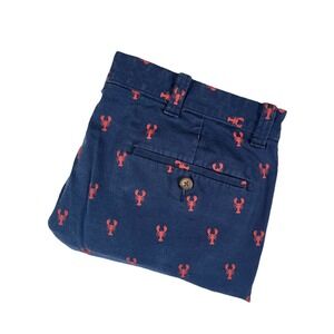 J. Crew Navy Blue Lobster Print‎ Chino Shorts Men's Sz 34 Preppy Beach Tropical